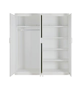 Elegant 4-Door White Gloss Wardrobe