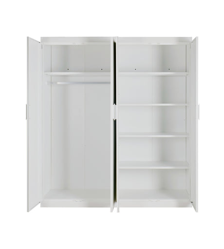Elegant 4-Door White Gloss Wardrobe
