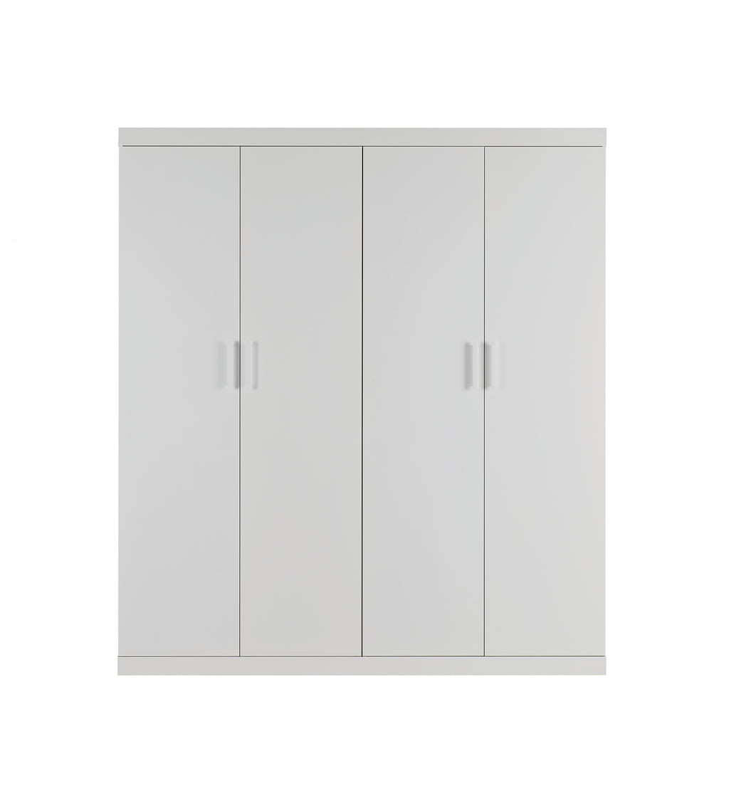 Elegant 4-Door White Gloss Wardrobe