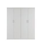 Elegant 4-Door White Gloss Wardrobe