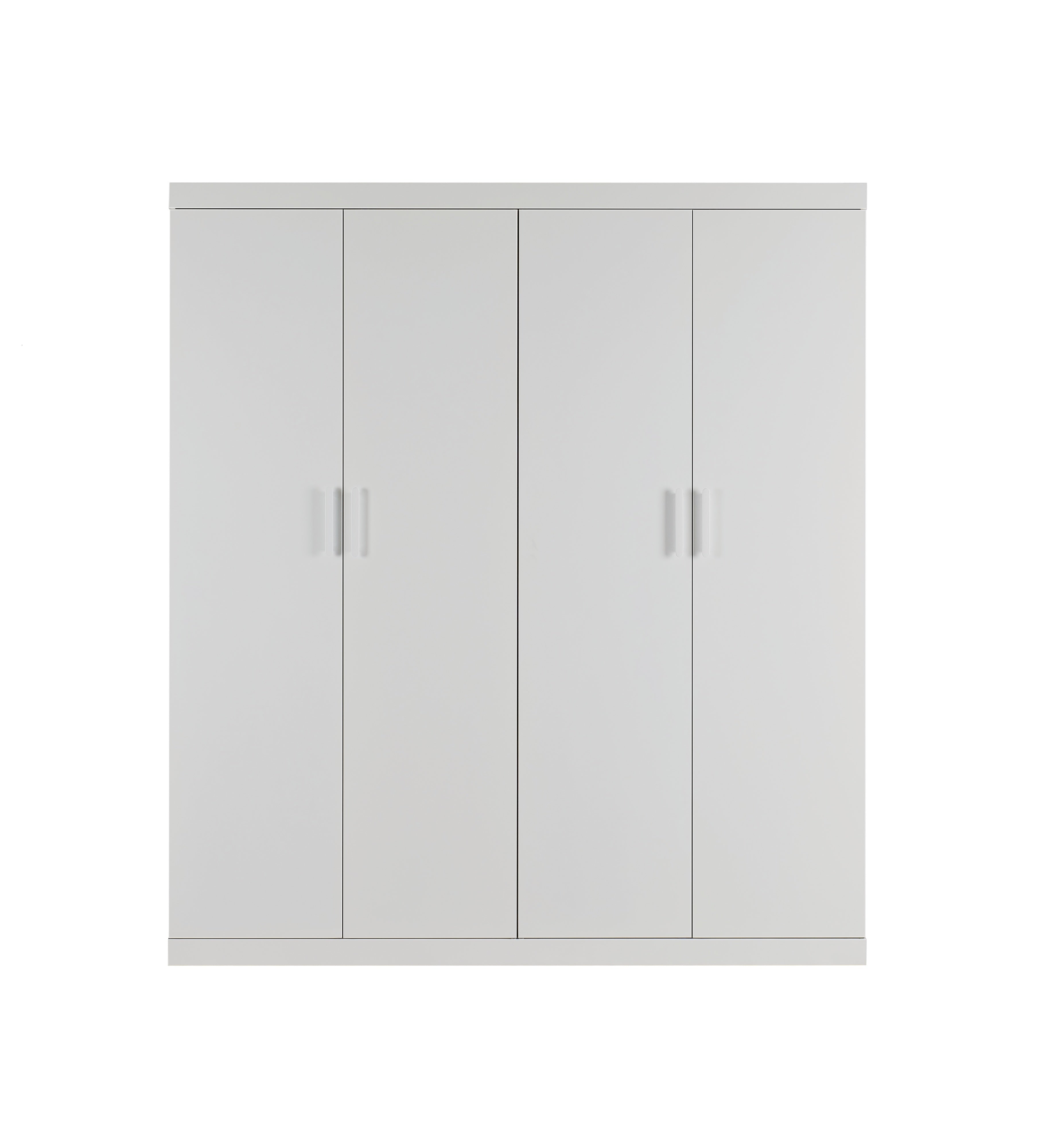 Elegant 4-Door White Gloss Wardrobe