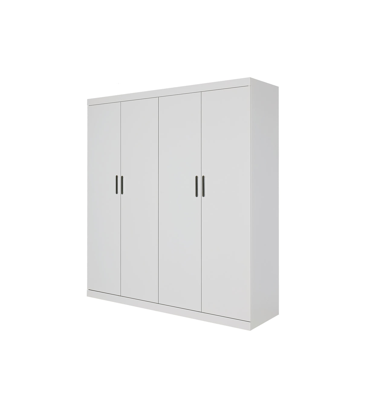 Elegant White Gloss 4-Door Wardrobe with Storage