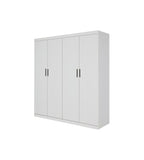 Elegant White Gloss 4-Door Wardrobe with Storage