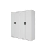 Elegant White Gloss 4-Door Wardrobe with Storage