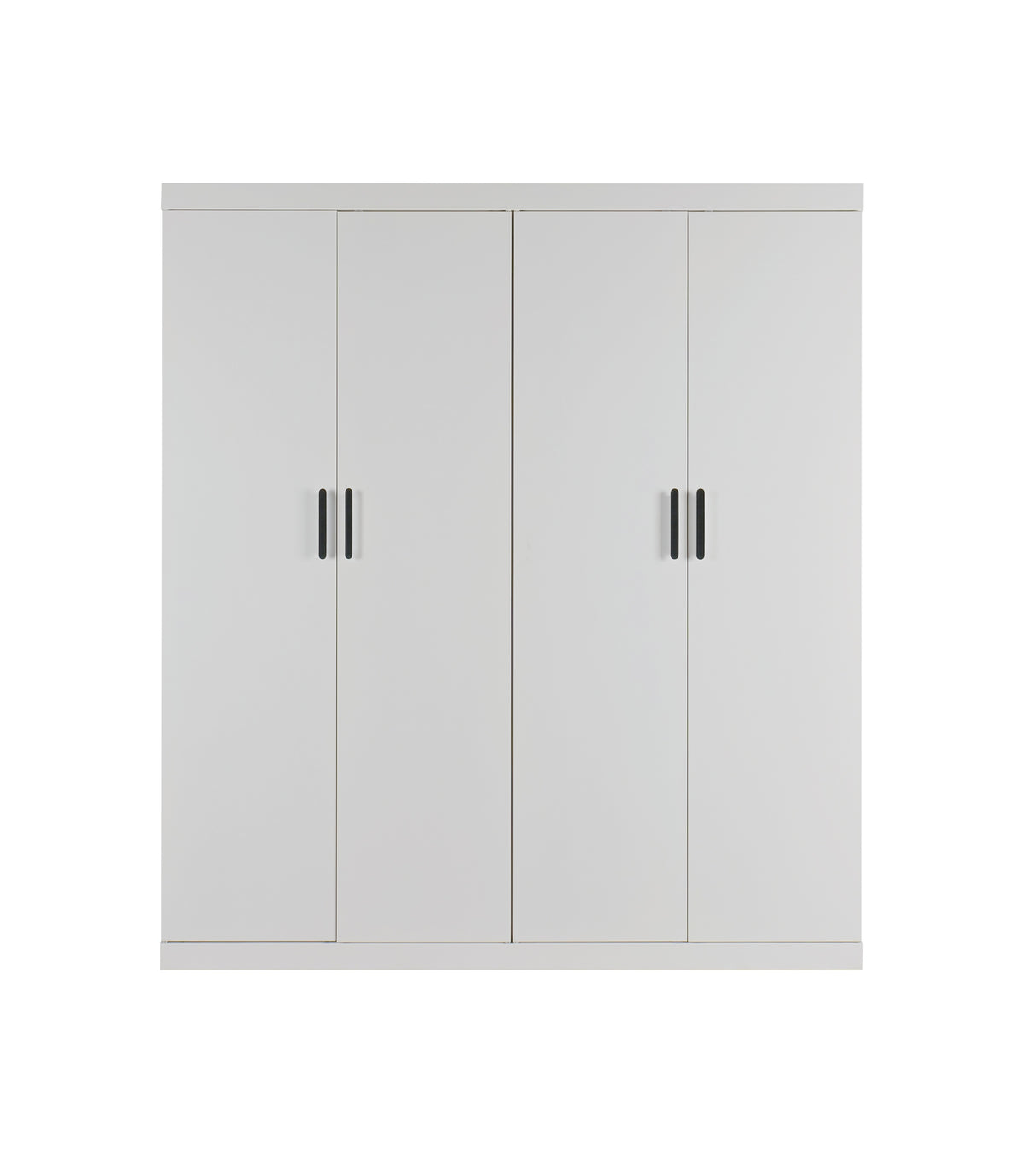 Elegant White Gloss 4-Door Wardrobe with Storage