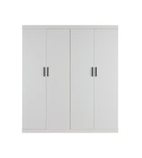 Elegant White Gloss 4-Door Wardrobe with Storage