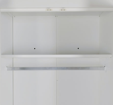 Elegant White Gloss 4-Door Wardrobe with Storage