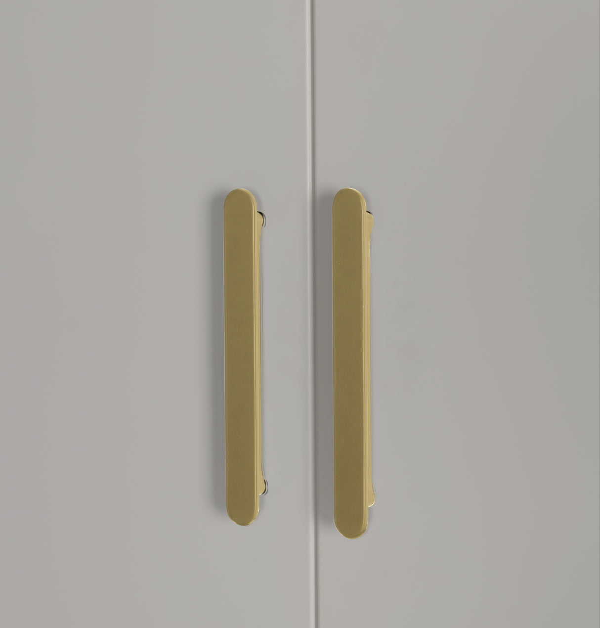 Elegant White Gloss 4 Door Wardrobe with Gold Handles