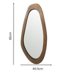 Mid Century Asymmetric Wood Framed Wall Mirror 40x85cm