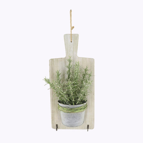 Artifical Rosemary Hanging Chopping Board w Hooks 36cm
