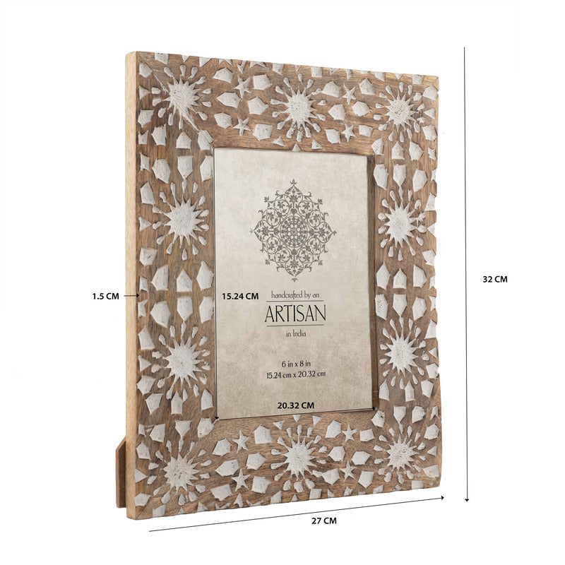 Handcrafted 'Sunflower' Photoframe — Decorative Wooden Photo Frame for Home & Gifts