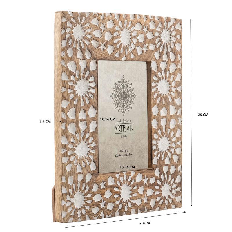 Handcrafted 'Sunflower' Photoframe — Decorative Wooden Photo Frame for Home & Gifts