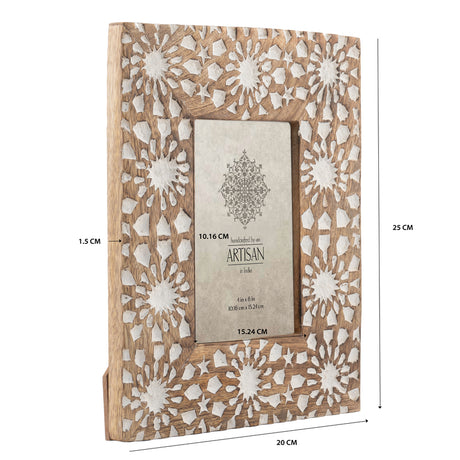 Handcrafted 'Sunflower' Photoframe — Decorative Wooden Photo Frame for Home & Gifts