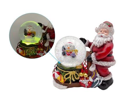 Elegant 12-Pack Santa Snow Globes with LED Lights