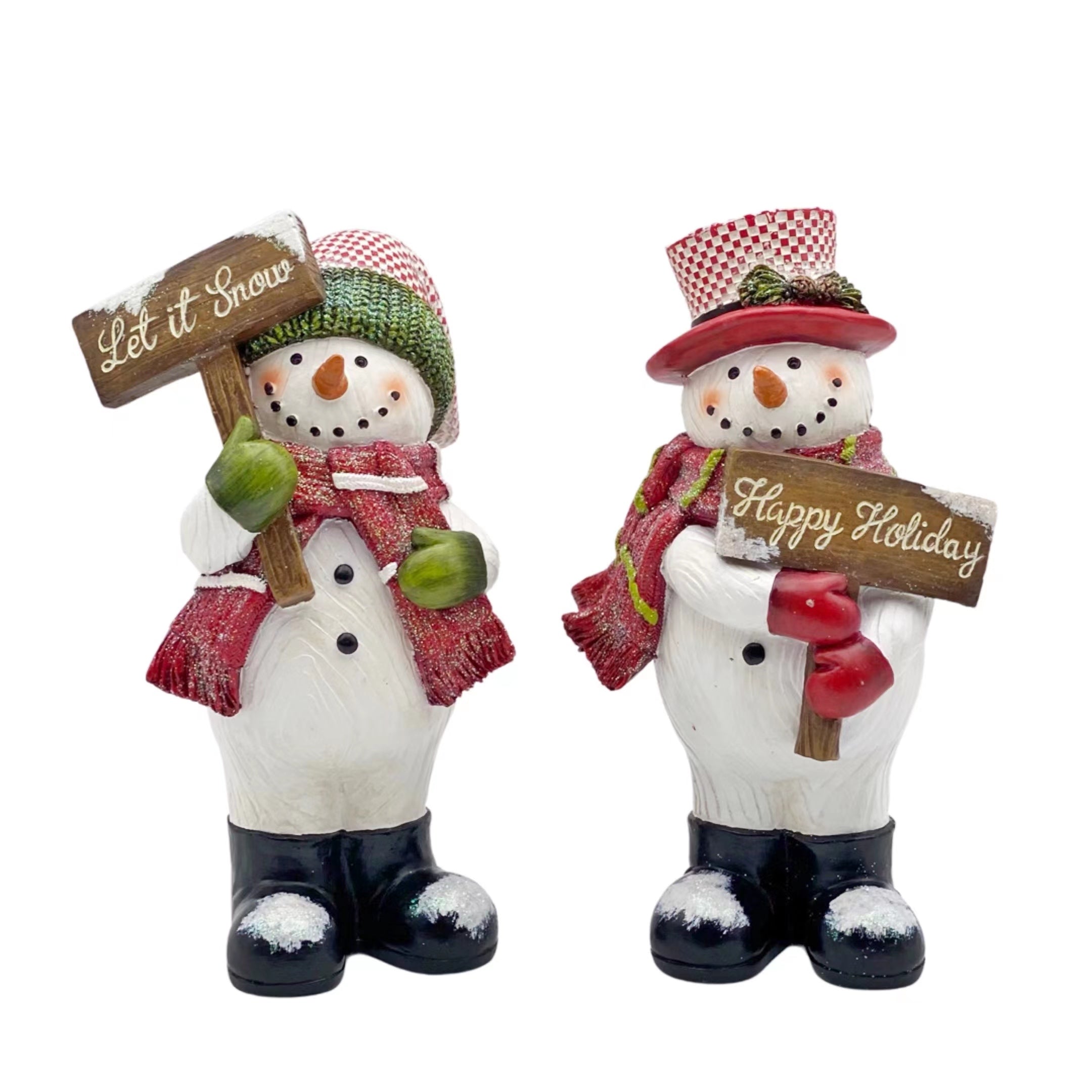 Assorted Set of 6 Polyresin Snowmen