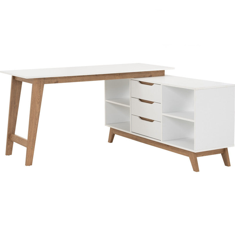 Mando Elegant White and Oak Study Desk