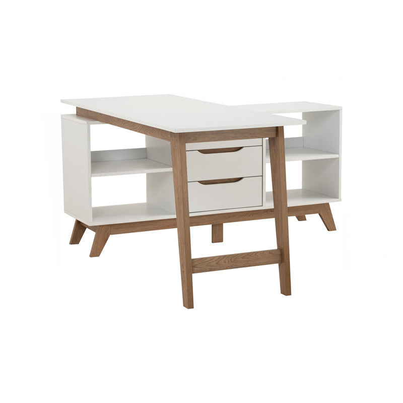 Mando Elegant White and Oak Study Desk
