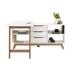 Mando Elegant White and Oak Study Desk
