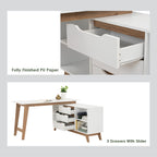 Mando Elegant White and Oak Study Desk