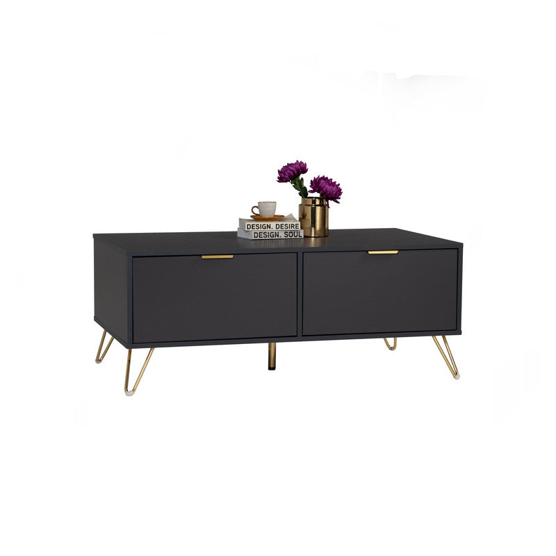 Volos Modern Gold and Black Coffee Table
