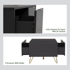 Volos Modern Gold and Black Coffee Table
