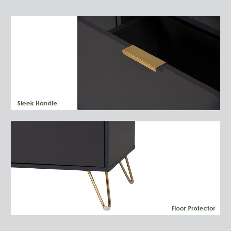 Volos Modern Gold and Black Coffee Table