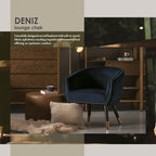 Deniz Lounge Chair - Elegant Accent Armchair in Dim Blue Arctus