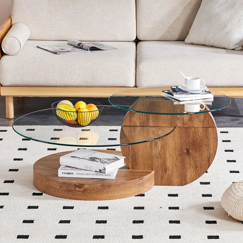 MINORI Double Layer Glass Coffee Table