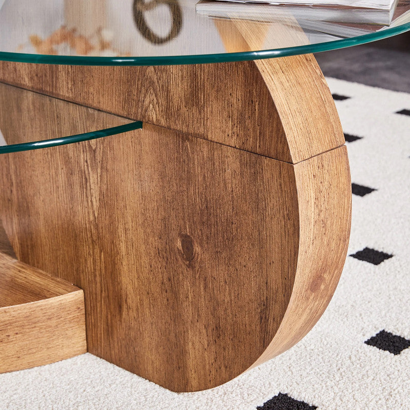 MINORI Double Layer Glass Coffee Table