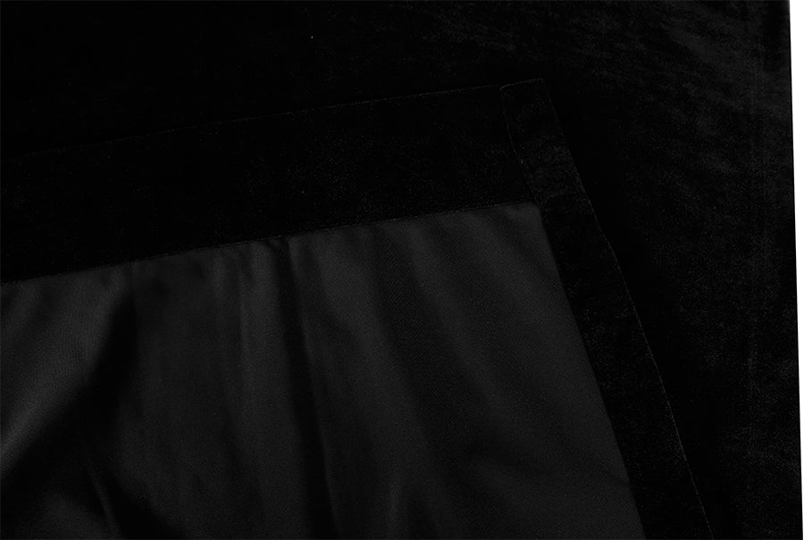 Premium Thick Black Faux Mink Velvet Curtains