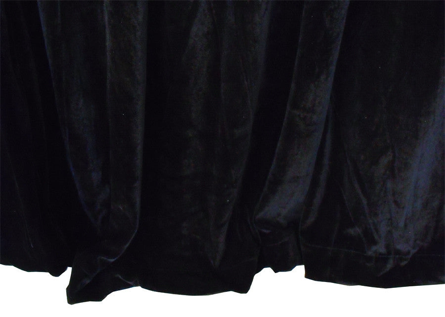 Elegant Black Velvet Pinch Pleat Curtains Set