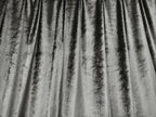 Plush Grey Velvet Curtains with Hooks