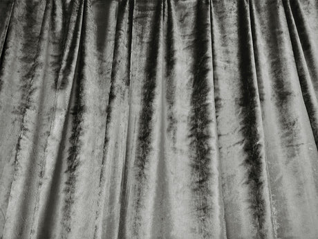 Plush Grey Velvet Curtains with Hooks