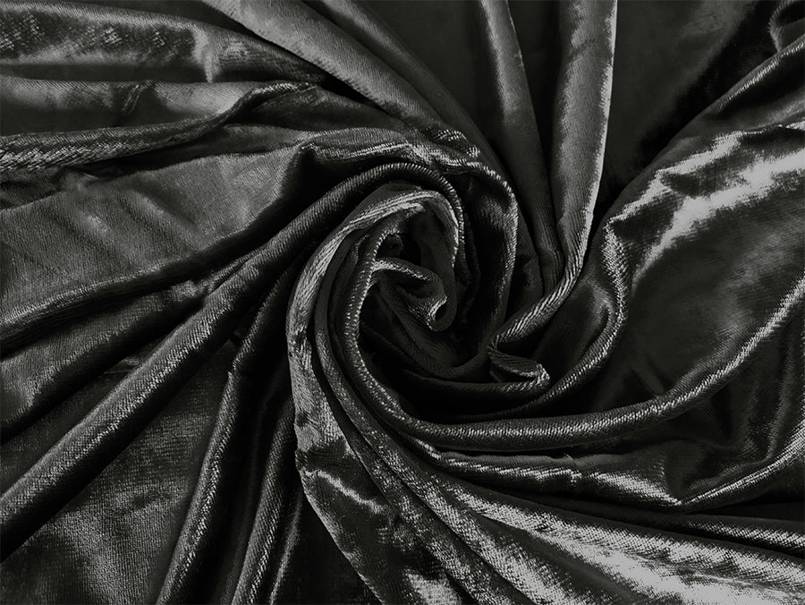 Plush Grey Velvet Curtains with Hooks