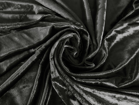 Plush Grey Velvet Curtains with Hooks