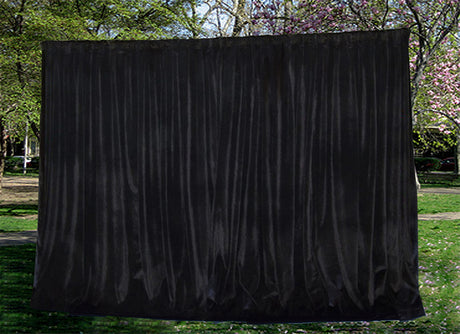 Thick Faux Mink Velvet Black Curtains Pair