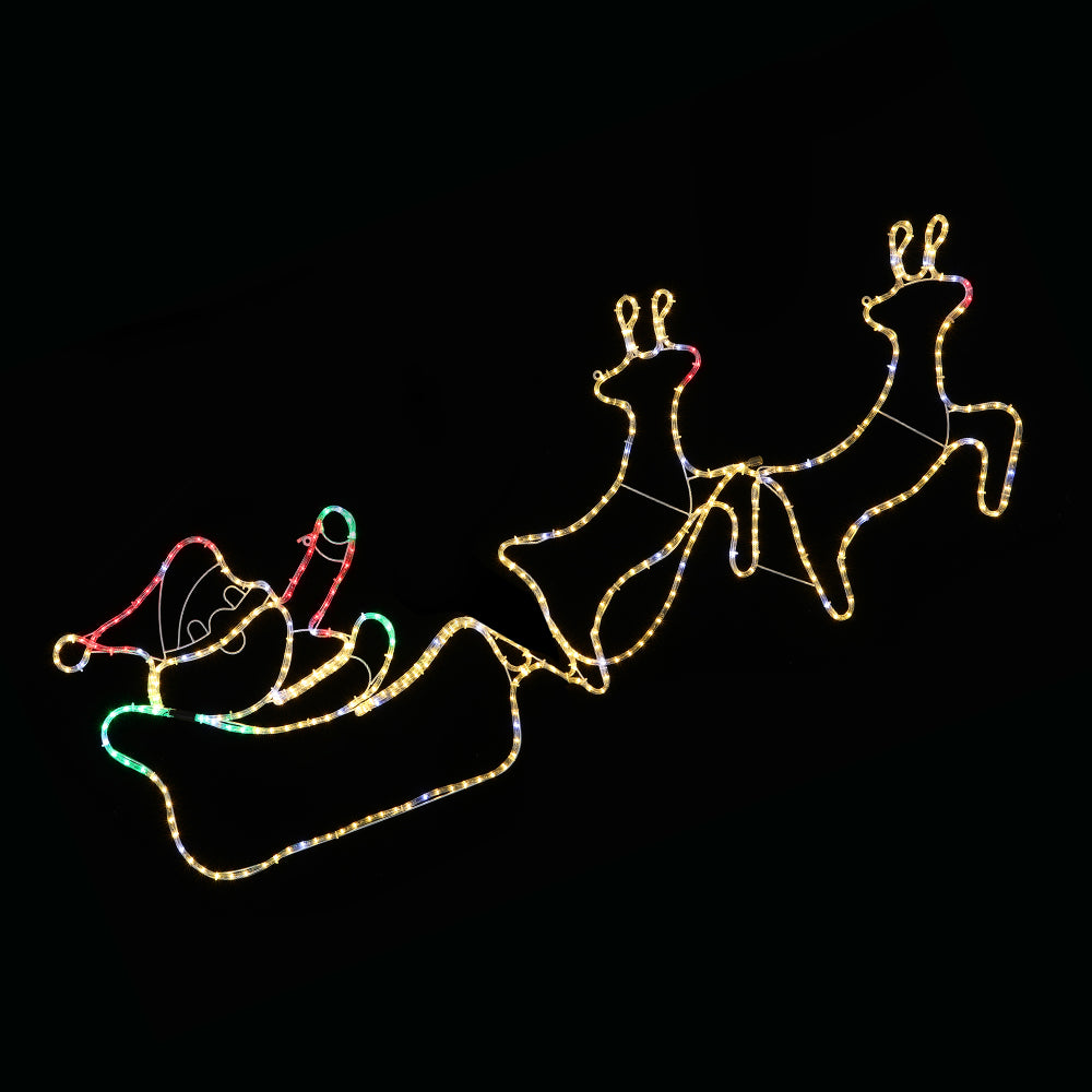 Double Reindeer Sleigh LED Twinkle Ropelight