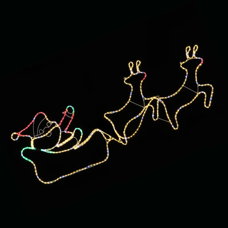 Double Reindeer Sleigh LED Twinkle Ropelight