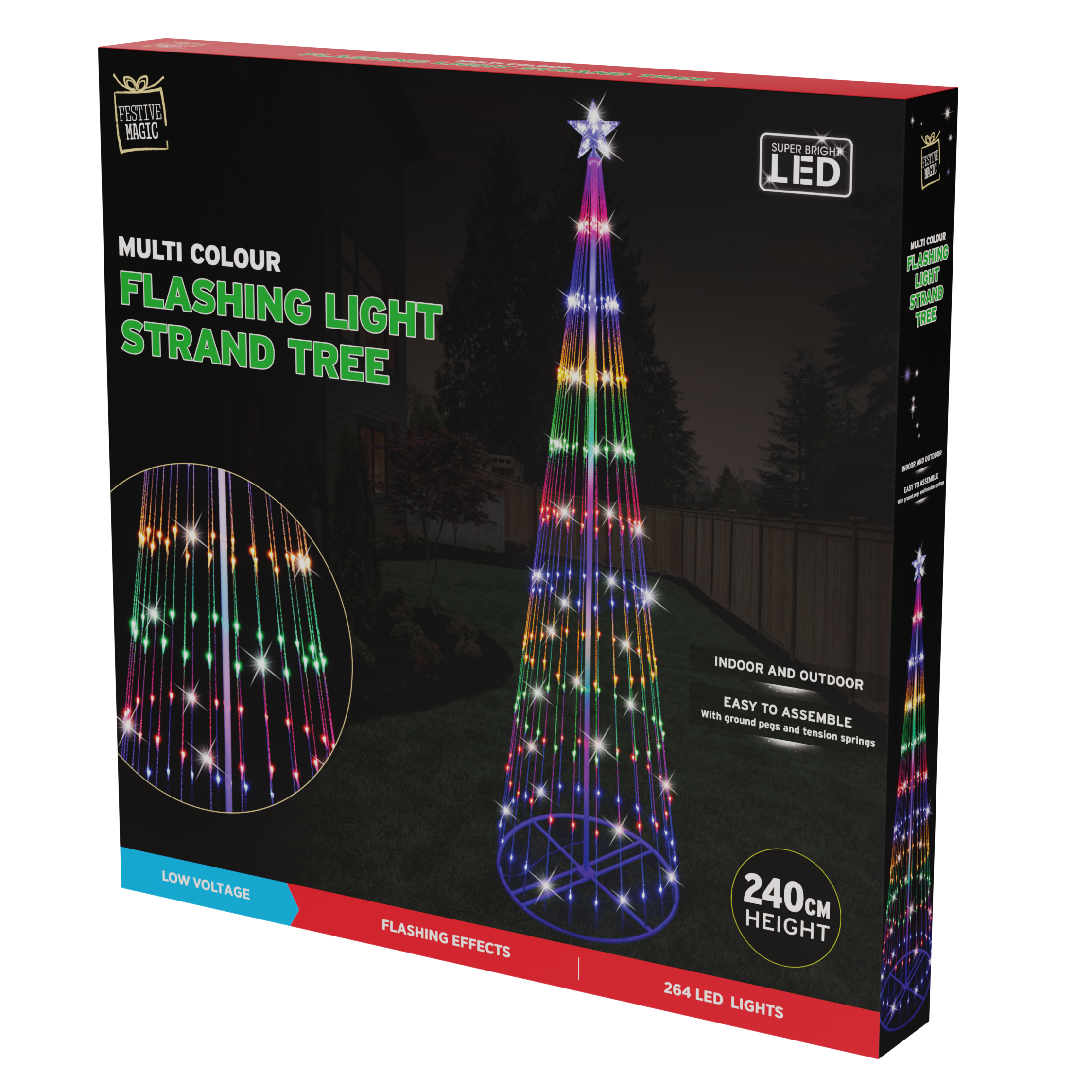 Multicolor LED Digital Strands Tree 2.4m