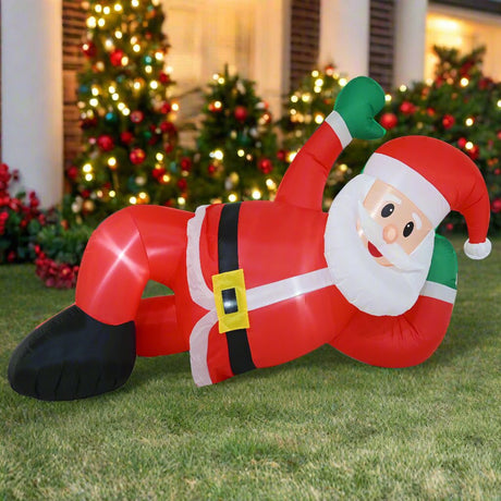 Relaxed 240cm Inflatable Lying Santa Decor