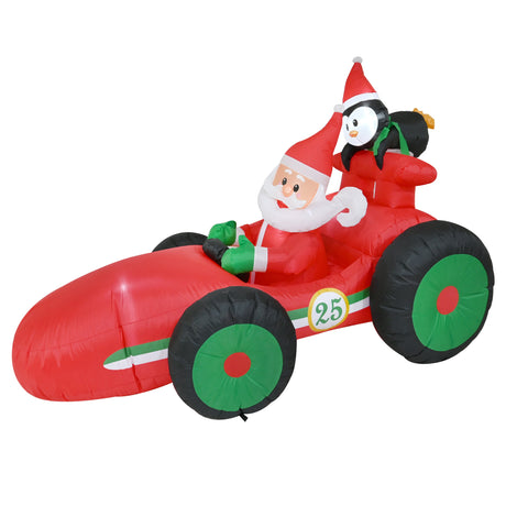 Inflatable Santa Race Car - 225cm Holiday Decor