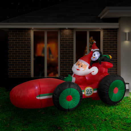 Inflatable Santa Race Car - 225cm Holiday Decor