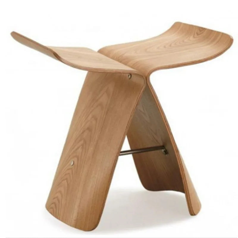 Elegant Solid Wood Butterfly Stool