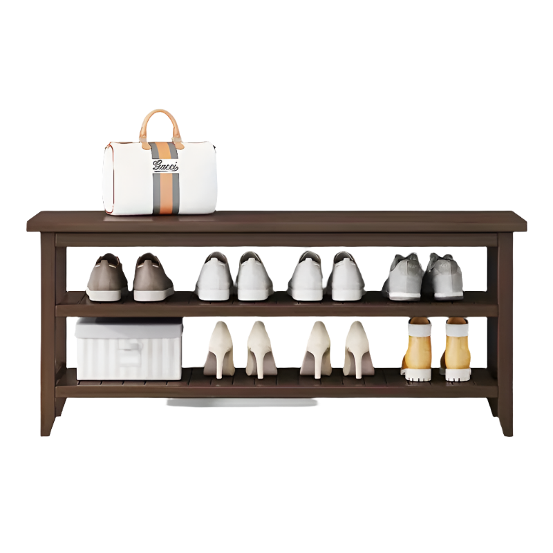 Elegant Bamboo Shoe Changing Stool Rack