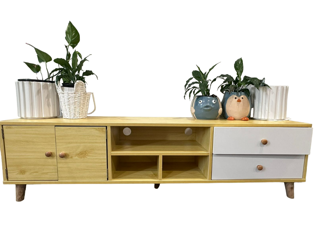 NNECN Elegant Wooden TV Cabinet with Storage