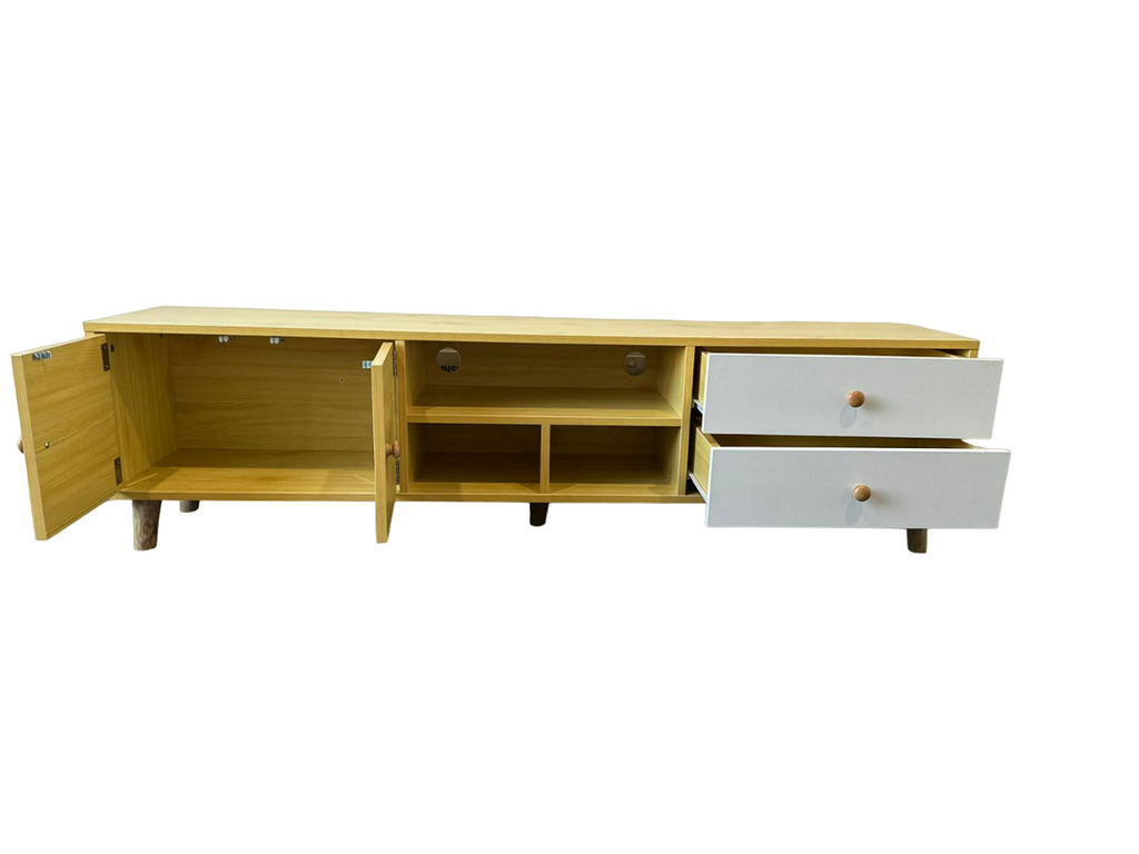 NNECN Elegant Wooden TV Cabinet with Storage