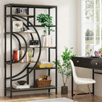 Industrial Geometric 8-Tier Bookcase