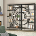 Industrial Geometric 8-Tier Bookcase