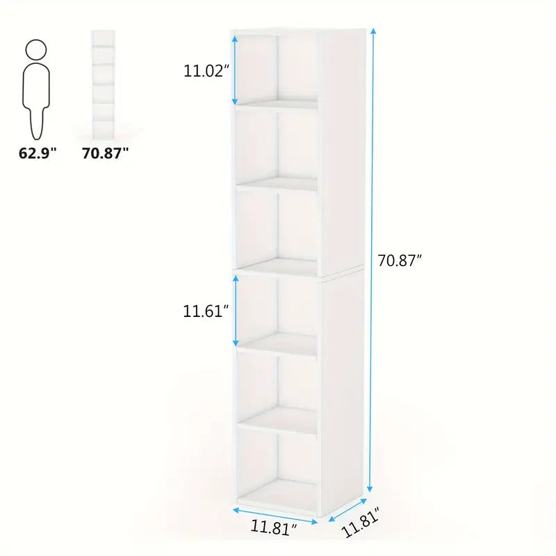NNETMLT 6-Tier Tall Narrow Bookshelf