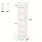 NNETMLT 6-Tier Tall Narrow Bookshelf